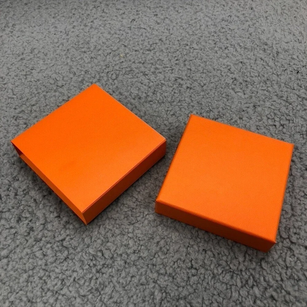 Authentic Hermes Orange Gift Box Empty Square 3.25x3.25x.75 Small Storage